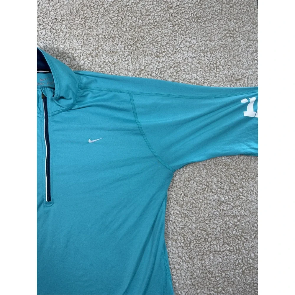 Nike Element 1/4 Zip Running Top Mens XL Aqua Blue Dri-Fit 684523-301